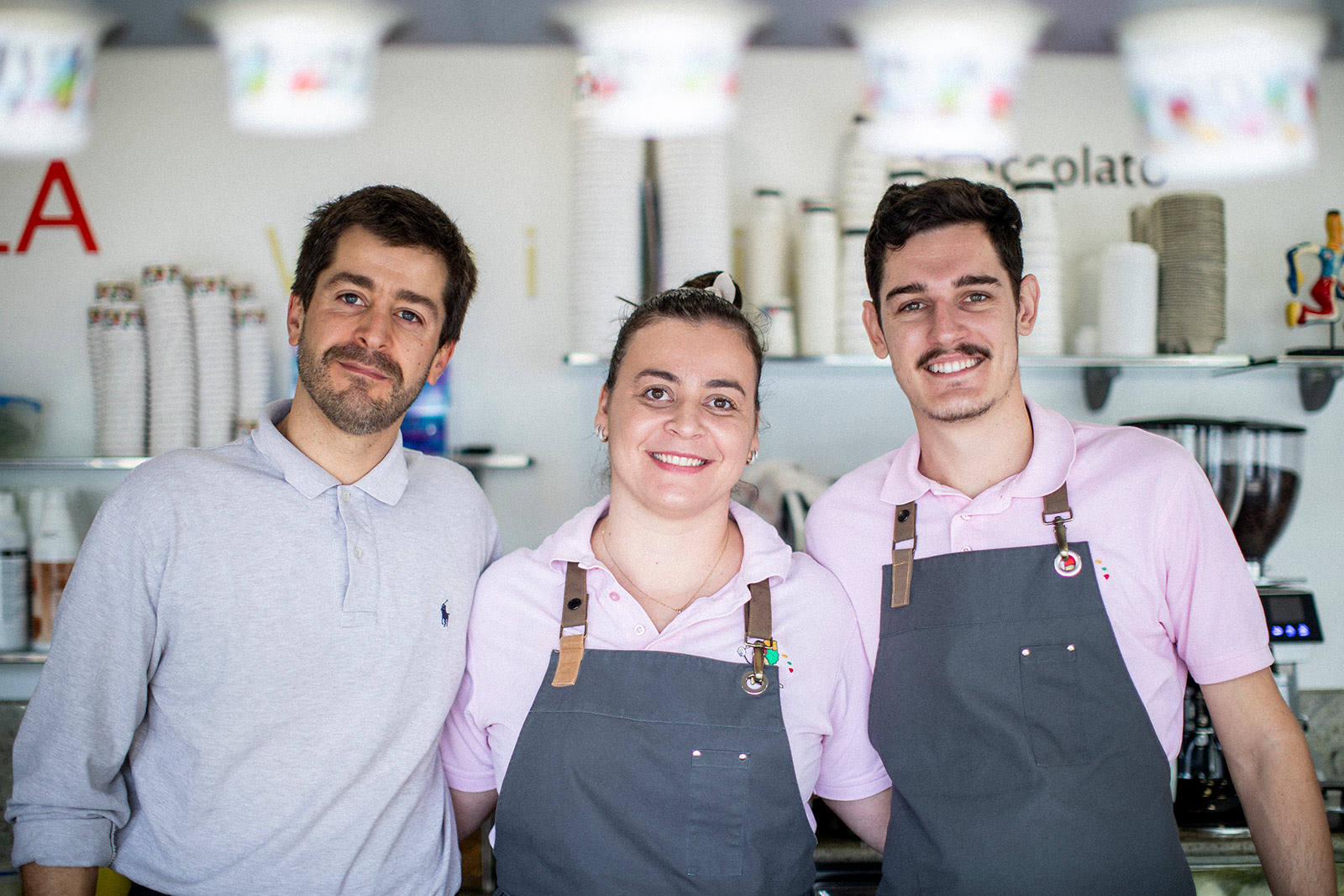 De Zordo Eiscafé Grünstadt drei Mitarbeiter